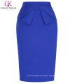 Grace Karin Women&#39;s High Stretchy Hips-Wrapped Vintage Retro Blue Pencil Skirt CL010454-3